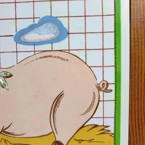 PIG LOVERS Vintage Ceramic kitchen Decor, Pig Ceramic in Wood Frame - Picture 4 of 7